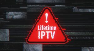 Warning sign over IPTV lifetime error screen in Canada