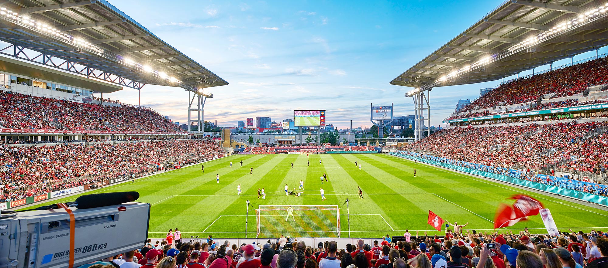 Canadian fans outside BMO Field in Toronto during the 2026 World Cup excitement
